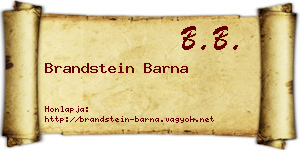 Brandstein Barna névjegykártya